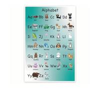 Educational Alphabet Poster, ABC Letters Learning Chart for Toddlers Preschool, Kindergarten Classroom Decor(Framed,16x24inch(40x60cm))