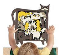 Educational Animal Puzzle, Wooden Jigsaw Toy, Black Frame Puzzles with Durable Build, Early Learning Puzzle with Colorful Design, Kids Puzzles Decor for Travel Home School and Picnic