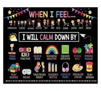 Educational Calm Down Poster for Classroom I Will Calm Down Chart Calming Corner Wall Art Back to School Resource(Unframed,16x24inch(40x60cm))