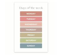 Educational Days of the Week Chart - Morning Board & Circle Time Poster - Teacher Resource for Preschool & Kindergarten(Unframed,12x18inch(30x45cm))