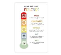 Educational Feelings Chart Calm Down Corner Posters Classroom Decor Social Emotional Learning Preschool(Unframed,08x12inch(20x30cm))