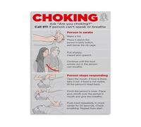 Educational First Aid Poster Heimlich Maneuver Guide Canvas Print Wall Art for Choking Emergency Kitchen Office Bedroom Living Room Decor(Framed,16x24inch(40x60cm))