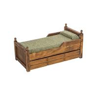 Educational Miniature Doll Accessori Camera Da Letto 1:12 Scala Moderno Letto Singolo In Legno Con Tessuti Di Cotone Per I Bambini Moderna Casa Delle Bambole Camera Da Letto Set