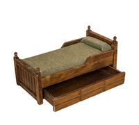 Educational Miniature Doll Accessori Camera Da Letto 1:12 Scala Moderno Letto Singolo In Legno Con Tessuti Di Cotone Per I Bambini Nessun Assemblaggio Casa Delle Bambole Mobili