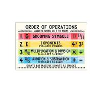 Educational Order of Operations Poster, GEMDAS/PEMDAS Math Classroom Art for Elementary, Middle School, Teacher Resource(Framed,16x24inch(40x60cm))