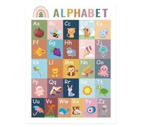 Educational Posters - School Educational Charts, Board Boho Style Interactive Charts Set, Learning Wall Decor | Boy Travel Girl Preschoolers Home Develop Skills Home Playtime Classroom