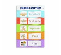 Educational Preschool Poster - Classroom Greetings and Rules Chart for Circle Time, Welcome Decor for Early Childhood(Unframed,12x18inch(30x45cm))