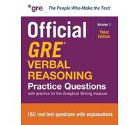 Official GRE Verbal Reasoning Practice Questions, Third Edition, Volume 1