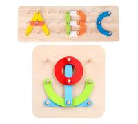 Educational Toy Set - Puzzle con alfabeto per apprendimento early | Colorful Pegboard with Number Shapes, Inspired Wood Play Kit for, Preschoolers, Girls and Boys 6.81 X 6.81 in