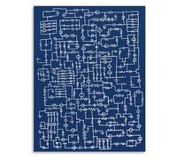 Educational Vintage Electrical Poster Industrial Blueprint Canvas Wall Art for Engineering Study and Cafe Decor(Unframed,08x12inch(20x30cm))