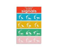 Educational Wall Art Dog Training Hand Signals Chart Visual Commands Guide Poster for Dog Owners Home Decor(Unframed,16x24inch(40x60cm))