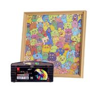 Educational Wood Puzzle, Fun Learning Toy, Wooden Jigsaw Set with Interactive Peeces, Brain Challenge Game, Kid Activity Kit with Decorative Design, Playful Learning for Home Classroom