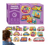 Educativi per Puzzle Geometrici Interattivi | 17 Pezzi Tema Trasporto Educativo per 3 4 5 6 Anni Bambino Casa Tavolo Scuola