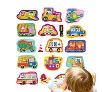 Educativi - Puzzle magnetici portatili,17 pezzi di apprendimento tema traffico | per 3 4 5 6 anni gioco per bambini casa viaggio tavolo scuola