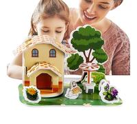 Educativo - Modello Architettonico Puzzle Per Bambini - Scena in miniatura Apprendimento precoce Gioco interattivo per Ragazze Casa