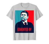 Educato da Ronald Reagan, Presidente repubblicano del GOP Regan Maglietta, Uomo, Argento, XL