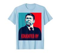 Educato da Ronald Reagan, Presidente repubblicano del GOP Regan Maglietta, Uomo, Celeste, XL