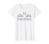 Educatrice asilo nido battito cardiaco con cuore e bambini Maglietta