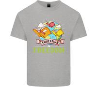 Educazione È Libertà Insegnamento Insegnante Uomo Cotone T-Shirt