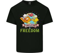 Educazione È Libertà Insegnamento Insegnante Uomo Cotone T-Shirt