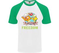 Educazione È Libertà Insegnamento Insegnante Uomo S/S Baseball T-Shirt