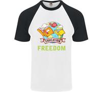 Educazione È Libertà Insegnamento Insegnante Uomo S/S Baseball T-Shirt