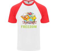Educazione È Libertà Insegnamento Insegnante Uomo S/S Baseball T-Shirt