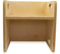 edufun - Sgabello per bambini in legno 2 in 1, con due altezze di 21 cm o 10,5 cm come tavolo 30 x 30 cm