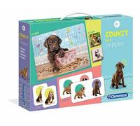Clementoni - 18071 - Edukit 4 In 1 - Puppies (Memo, Domino, Puzzle 30 pezzi, Cubi) - Made In Italy - Memory - Gioco Di Memoria E Logica, gioco educativo bambino 3 anni, puzzle bambini