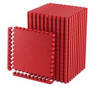 Edukit Tappetino in Gomma EVA a Incastro; Confezione da 4; 61,5 x 61,5 cm.; 2 cm. di spessore; Tappetino in Gommapiuma; Rosso - Piastrelle più Spesse