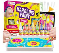 EDUMAN Kit per Pittura Marbling e Creatività, Attività Creative Fai-da-Te per Bambini di 6-12 Anni, Regali di Comp