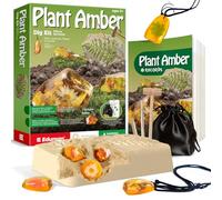 EDUMAN Set di Scavi in Ambra per Bambini, Esperimenti di Scavo di Fossili per Bambini a Partire da 6 Anni, Accessori per Scavi, Regali Giocattolo per Ragazzi e Ragazze(Piante)