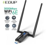 EDUP 3000Mbps WiFi 6E Scheda di rete wireless Adattatore WiFi USB 3.0 Tri-Band 2.4/5/6G Antenna ad alto guadagno Ricevitore Wifi per Win 11/10