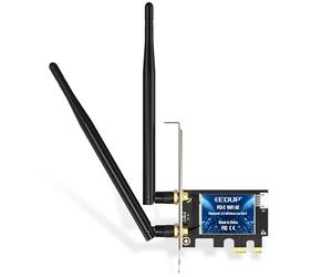 EDUP Scheda WiFi 6E Bluetooth 5.2 PCIE WLAN Intel AX210 5400 Mbit/s WLAN Adattatore 802.11AX DualBand 2.4Ghz/5Ghz Antenna AX210 per PC Desktop Windows 10&11 64 bit