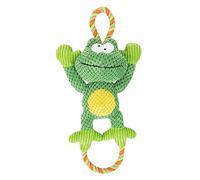 Edupet 06002AA Giocattolo per cani Rana, Giocattolo per cani in peluche con corda, squittio
