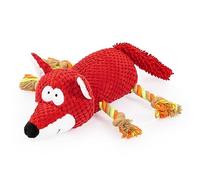 Edupet 06014AA Giocattolo per cani Fox, Giocattolo per cani in peluche con corda, squittio
