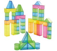 Eduplay 120301 - Blocchi trasparenti, 50 pezzi, per costruzione e giochi magnetici, multicolore