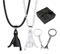 EduPlayte 2 Pezzi Corrispondente Portachiavi Coppie, 2 Pezzi Coppia Ciondolo Collana, Keychain per Amica, Amica Compleanno Regalo Amica Valentine's Day Natale Compleanno