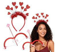 EduPlayte 3 Pezzi Set di Cupido di San Valentino, Cupido Freccia e Arco, Cintura per Capelli a Forma di Cuore, Carnevale, Costume da Cupido Accessori per Ragazze, Donne, Accessori per Feste Cosplay