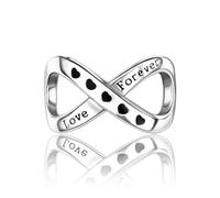 EduPlayte Collezione Infinito, Accessori Bracciale e Collana in Argento, Ciondolo Gioielli Amore Infinito, Ciondolo Momenti Perla Amore Eterno, Perle Fai da Te Accessori Filo Decorazione Regalo