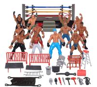EduPlayte Kit Di Gioco Wrestler, Set Lotta Miniature In Plastica Per Bambini, Ring Di Lotta Dettagliato Con Figure, Giocattolo Ideale Per Sviluppare Immaginazione E Coordinazione