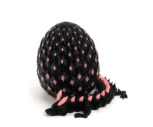 EduPlayte Uovo di Drago Stampato 3D, Misterioso Giocattolo Realistico, Drago Articolato Alato e Giunti Flessibili, Decorazione per la Casa, Regali e Divertenti per Bambini Adulti (Giallo notturno)