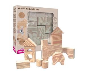 Edushape - Ed 716071 - Edu Blocks Imitazione Legno 80 Pezzi - Gioco di Costruzione