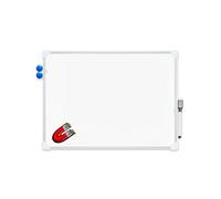 Eduway Lavagna bianca double-face da 30 x 40 cm, con 1 pennarello magnetico e 2 pulsanti magnetici, cornice in alluminio utilizzabile su entrambi i lati, per bambini e adulti, per scuola, casa