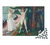 Edvard Munch 1000 Pezzi Jigsaw Puzzle in Legno arte, Giochi Puzzles Giochi Rilassamento E Intelligence, Rompicapo dipinto Per Gioco Familiare, Regalo Per Amore E Amico
