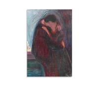 Edvard Munch - Stampa artistica da parete su tela, motivo: Il bacio, riproduzione astratta di pittura a olio romantica, decorazione artistica da parete, stampa artistica da parete, poster da