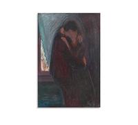 Edvard Munch - The Kiss - Poster artistico su tela con stampa artistica da parete, per camera da letto in famiglia, 40 x 60 cm
