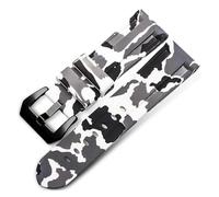 EDVENA Cinturini For Orologi In Gomma E Silicone, Da 20 Mm, 22 Mm, 24 Mm, 26 Mm, Mimetici, Blu E Grigi, Con Strumento.(Camo White Black,20mm)