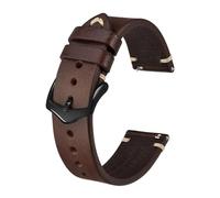 EDVENA Cinturini For Orologio In Pelle Crazy Horse, 18 Mm 20 Mm 22 Mm, Compatibili Con Smartwatch Huawei Compatibile Con Samsung Galaxy Gear, Nero Verde Marrone(Coffee Brown-Black,20mm)