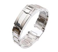 EDVENA Cinturini In Metallo Compatibili Con Rolex SUBMARINER DAYTONA Cinturino For Orologio Da Uomo Con Chiusura Pieghevole Cinturino For Orologio In Acciaio Inossidabile 20mm 21mm(Color:Silver,Size:2